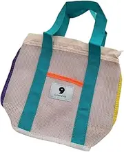 [Dickly] Mesh Beach Bag, Handbag, Travel Tote, Portable Bath Bag, Pool Bag Tote Bag for Work Gym Vacation Swimming Sports Event
