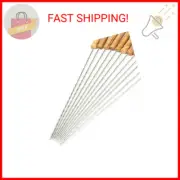 HAKSEN 12 PCS Barbecue Skewers with Wood Handle Marshmallow Roasting Sticks Meat