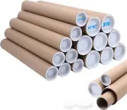 Mailing Tubes with Caps,16 Pack 2X15-Inch &1.5X12-Inch Kraft Paper Poster Tube f