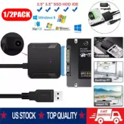 USB 3.0 to SATA External Hard Drive Reader 2.5" 3.5" HDD SSD Power adapter