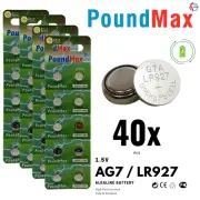 PoundMax AG7 LR927 Batteries 1.5v Alkaline Button Cell Battery - 40 Count