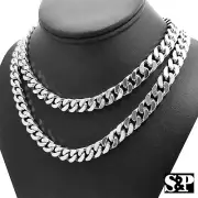 Hip Hop Rapper's Silver Plated 10mm 18", 20" Miami Cuban Choker Chain Necklace