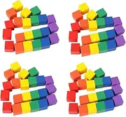 100PCS Colorful Wooden Cube Blocks Craft Cubes for DIY Projects Educational Teaching Aid for Smooth Sturdy Design for Imaginative Play and Learning