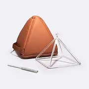 TOPFUND 8 inch Quartz Crystal Singing Pyramid with Artificial Leather Carrying Case and Quartz Suede Striker