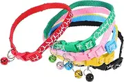 Milisten 6pcs Collar with Bell: Cat Collar with Safety Buckles Soft and Comfortable Pet Necklace for Small Dogs and Kitten