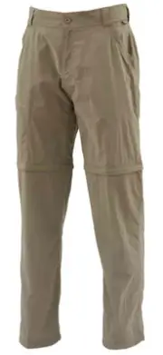 Simms Fishing Men's Superlight Zip-Off Pants Large 36-38” Waist New wTags Travel