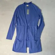 Chicos Womens Cardigan Size 1/Medium M Tie Front Femme Sweater French Cadet NWT