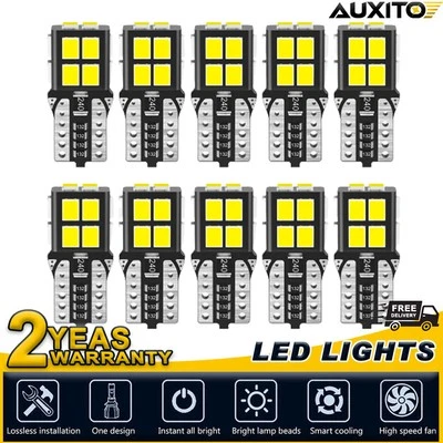 10x T10 194 168 SMD Car 2835 Wedge LED Side Tail Parking Light Globe 12V - WHITE (for: Porsche)