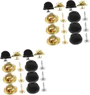 [TEHAUX] 200 sets Crafts Accessories Metal Insignia Gold Corsage Clasp Tacks Lapel Making Tie Fastener Pin Tack for Black Enamel Back Ties Craft Locking DIY Replacement Clutch Badge Backs