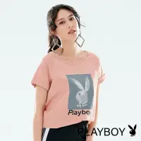 在飛比找momo購物網優惠-【PLAYBOY】安迪沃荷兔頭T恤(嫩橘色)