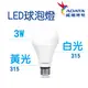 【ADATA 威剛】 照明 3W 燈泡 球泡燈 LED 高效能LED燈泡 高亮度 球泡 符合國家CNS標準 居家用品