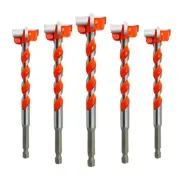 5PCS Carbide Hinge Boring Forstner Drill Bits for Wood & Locks Precision Boring Tools with Hex Shank (45 Gauge Steel)