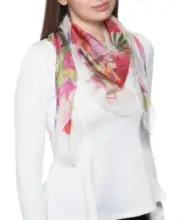 Giani Bernini Signature Tropical Square Scarf White Multi - 36" x36" - Acessory