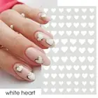 Nail Art Red Black White DIY Love Heart Self-Adhesive Decals 3D Nail Stickers