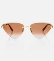 [Cartier Eyewear Collection] Cartier Eyewear Collection Panthère de Cartier cat-eye sunglasses One Size brown