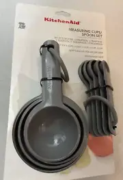 KITCHENAID MEASURING CUPS AND SPOONS SET GRAY NIP