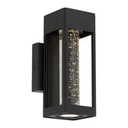Hollis 25 Black LED Outdoor Wall Lights Bubble Modern IP44 Exterior Lighting Telbix
