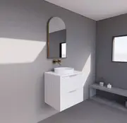 600-1500*450*550mm ABS Bali Matt White MR Melamined Board Panel With PVC Coating Fluted Wall Hung Vanity