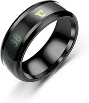 [LIFKOME] Color Changing Ring Smart Rings Mens Ring Men Rings Couple Ring Rings for Men Couples Rings Promise Rings Men's Rings Mood Ring Finger Ring Black