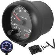 Car Tachometer Gauge Universal Car RPM Tachometer Gauge 3.75in Automobile Tachometer Adjustable Blue Inter Shift Light 0-8000RPM with Install Accessories for 12V Petrol Cars 1-2 Cylinder Motorbike