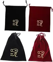 4pcs Hair Dryer Storage Bags Durable Drawstring Pouches for Travel Multipurpose Organizers for Home Hotel and Dormitory Lightweight and Washable Drawstring Design