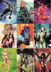2008 Rittenhouse Women of Marvel Complete Embossed Chase Set #T1-9