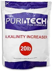 Puri Tech Pool Chemicals 20 lb Total Alkalinity Increaser Plus for Swimming Pools Increases Total Alkalinity Preventing Cloudiness and Scaling