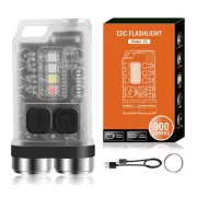 Mini EDC Flashlight, 900 High Lumen Keychain Flashlights, Rechargeable Pocket...