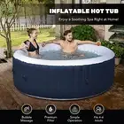 6 Person 7ft Inflatable Spa Pool with 130 Jets Hot Tub Cover for Patio Backyard