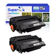 2 Pack CE255X 55X Toner Cartridge Compatible For HP LaserJet P3010 P3015d P3016