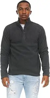 [Swiss Alps] Mens Polar Fleece Quarter Zip Sweatshirt