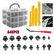 645Pcs Plastic Fender Fastener Rivets Bumper Push Clips Pin With Remover Tool US (for: Porsche)