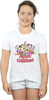 [Absolute Cult] Disney Girls Mickey Mouse And Friends Christmas T-Shirt White 5-6 Years