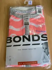 Bonds Pink White Zip Wondersuit 0 6-12mths