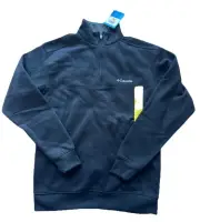 Columbia Small Black Pull Over 1/4 Zip Men Sweatshirt Regular Fit