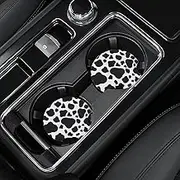 4 Pack Cow Print Car Coasters, 2.75inch Neoprene Cup Pad Mat for Cup Holders
