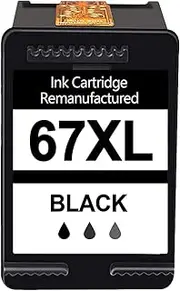 67XL Ink Cartridge Compatible with HP DeskJet 2300 2700 2721 2722 4120 4122 Envy 6020 6430(1BK)