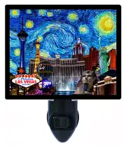 Vincent Van Gogh Decorative Photo Night Light, Las Vegas Starry Night, Nevada