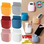 1/2x Case TV Wall Mounted Remote Control Phone Storage Box Organizer Plug Holder