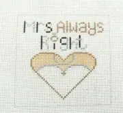 Sew Much Fun Mrs Always Right with Stitch Guide Handpainted Needlepoint Canvas