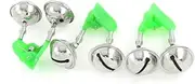 Ruilogod 3 Pcs Green Plastic Clip Double Rings Fishing Alarm Bells
