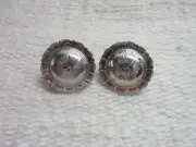 2-SILVER PLATED LOOP BACK CONCHOS SET OF (2) 1.5"