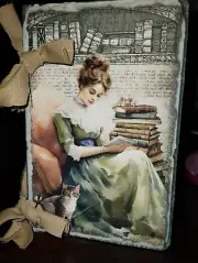 Books,Cats,And Tea Junk Journals Scrapbook USA Seller