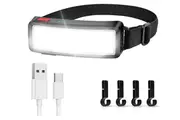 Type-C Rechargeable Head Torch, 260 Wide Beam, 3 Lighting Modes, IPX6 Waterproof, Black