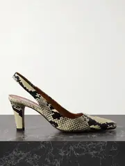 [Paris Texas] Paris Texas - Belle Snake-effect Leather Slingback Pumps - Snake print - IT37 IT 37 Animal print