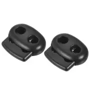 Plastic Cord Lock (0.2")10pcs, Single Hole Spring Stop Toggle Stoppers Black