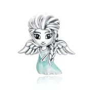 925 Sterling Silver Snowflake Elf Girl Beads For Diy Bracelets & Necklaces