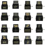 Creative Wooden Hand Cranked Music Box Black Series Music Octave Box Movement