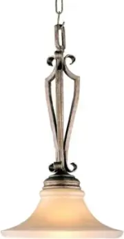 Murray Feiss P1070PBR Garden Gate 1-Light Pendant - Peruvian Bronze Amber Glass