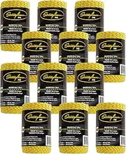 Stringliner 35492 Mason’s Line Replacement Rolls – 1/2 Lb. #18 Construction Replacement Roll Braided Black/Yellow 500'. (12 Pack)